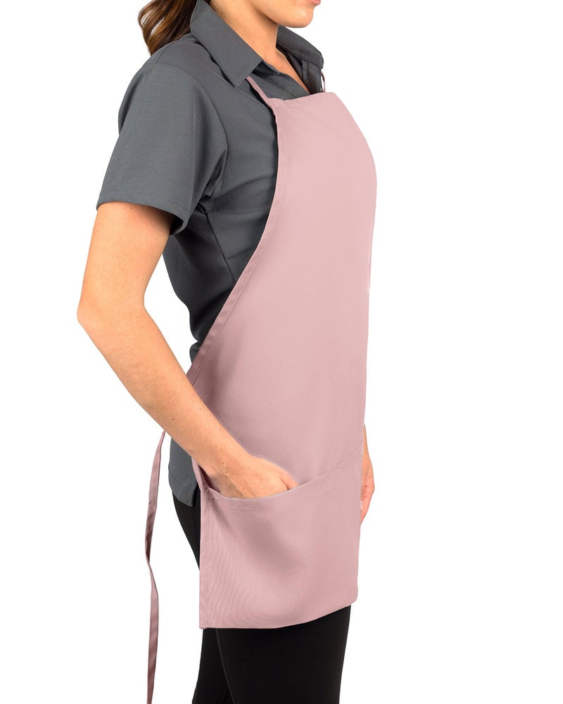 KNG Pink 3 Pocket Adjustable Bib Apron for Men and Women - Pack of 6 - Image 2